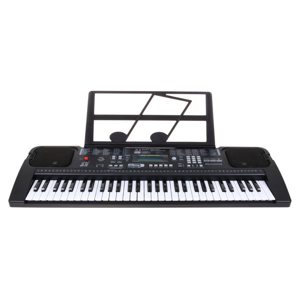 JOKO Detské klávesy 70cm s mikrofónom, USB vstup, Funkcia Taktometra, stereo reproduktory + Adaptér, čierne