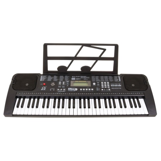 JOKO Detské klávesy 70cm s mikrofónom, USB vstup, Funkcia Taktometra, stereo reproduktory + Adaptér, čierne