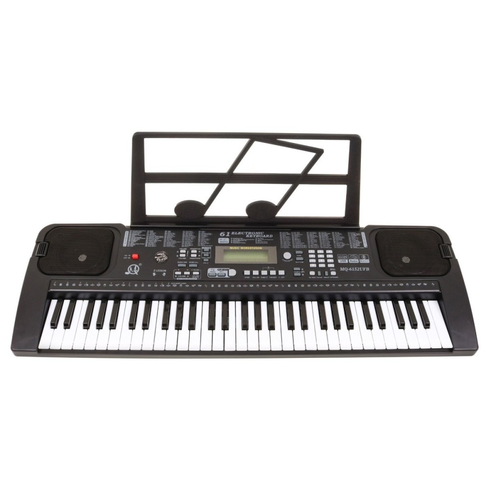 JOKO Detské klávesy 70cm s mikrofónom, USB vstup, Funkcia Taktometra, stereo reproduktory + Adaptér, čierne