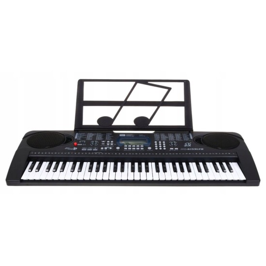 JOKO Detské klávesy 70 cm s mikrofónom, USB vstupom, Bluetooth, Funkcia Taktometra, Stereo reproduktory, čierne