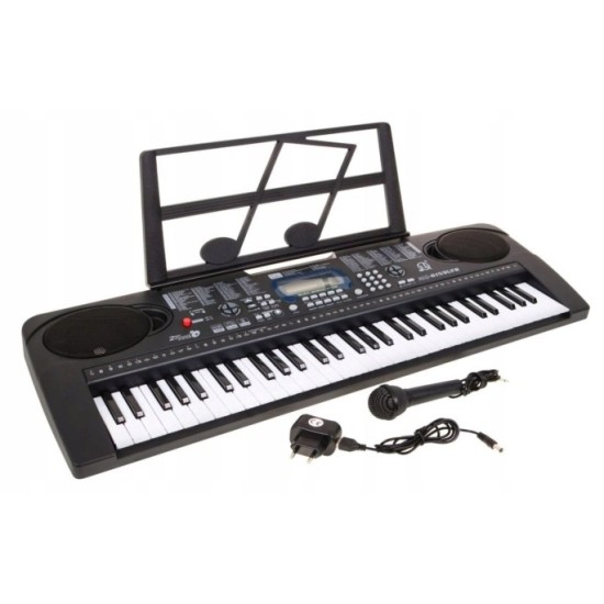 JOKO Detské klávesy 70 cm s mikrofónom, USB vstupom, Bluetooth, Funkcia Taktometra, Stereo reproduktory, čierne
