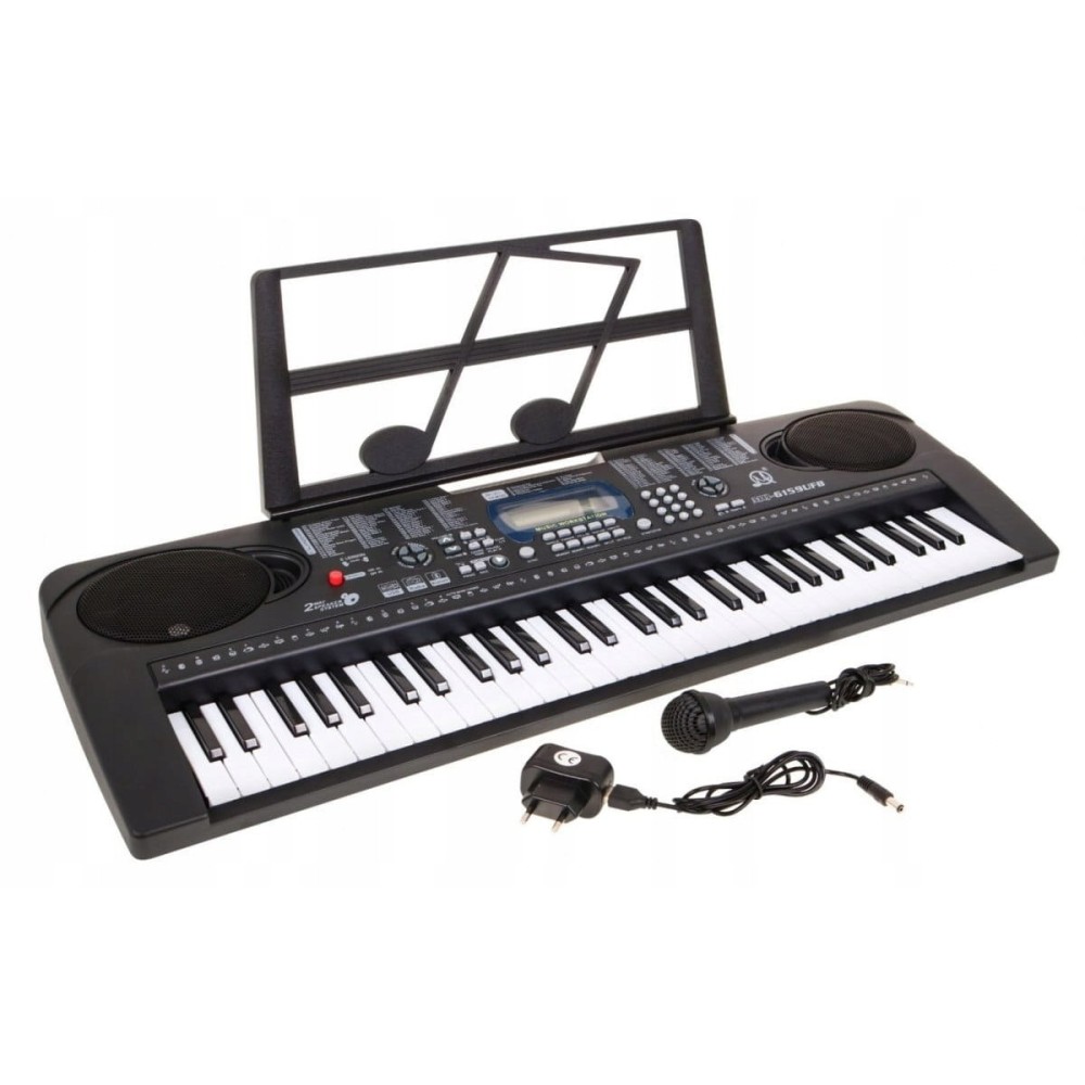 JOKO Detské klávesy 70 cm s mikrofónom, USB vstupom, Bluetooth, Funkcia Taktometra, Stereo reproduktory, čierne