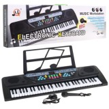 JOKO Detské klávesy 70cm s mikrofónom, FM rádio, USB vstup, Bluetooth, čierne