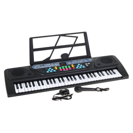 JOKO Detské klávesy 70cm s mikrofónom, FM rádio, USB vstup, Bluetooth, čierne