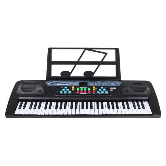 JOKO Detské klávesy 70cm s mikrofónom, FM rádio, USB vstup, Bluetooth, čierne
