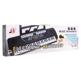 JOKO Detské klávesy 70cm s mikrofónom, FM rádio, USB vstup, Bluetooth, čierne