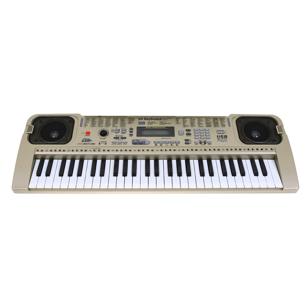 JOKO Detské Klávesey 70cm MQ807 s mikrofónom + USB vstup, strieborné