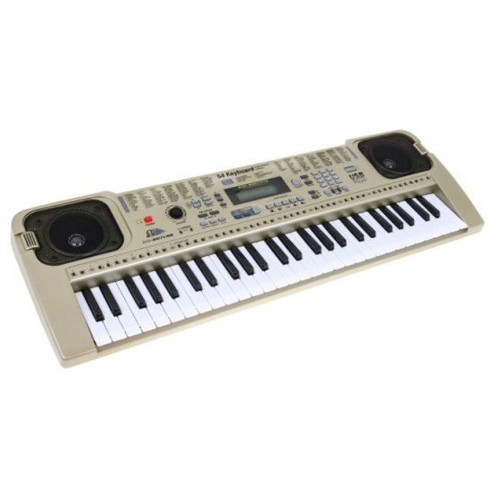 JOKO Detské Klávesey 70cm MQ807 s mikrofónom + USB vstup, strieborné