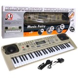 JOKO Detské Klávesey 70cm MQ807 s mikrofónom + USB vstup, strieborné