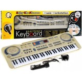 JOKO Detské klávesy 53cm s mikrofónom + USB vstup, strieborné