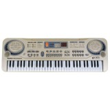 JOKO Detské klávesy 53cm s mikrofónom + USB vstup, strieborné
