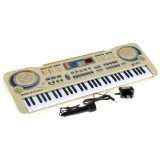 JOKO Detské klávesy 53cm s mikrofónom + USB vstup, strieborné