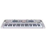 JOKO Detské klávesy 70cm s mikrofónom + USB vstup, strieborné