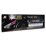 JOKO Detské klávesy 70cm s mikrofónom + USB vstup, strieborné