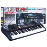JOKO Detské elektrické klávesy 86cm s mikrofónom, USB vstup, 61 dynamický klávesov, stereo reproduktory, čierne