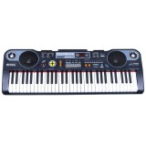 JOKO Detské elektrické klávesy 86cm s mikrofónom, USB vstup, 61 dynamický klávesov, stereo reproduktory, čierne