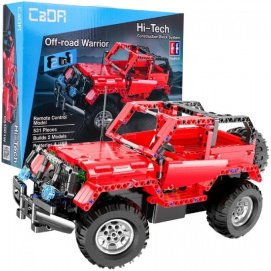 CaDa TECHNIC – EE RC Technická Stavebnica auto Jeep 2v1 na diaľkové ovládanie 531 ks