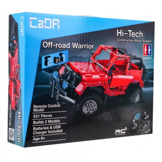 CaDa TECHNIC – EE RC Technická Stavebnica auto Jeep 2v1 na diaľkové ovládanie 531 ks
