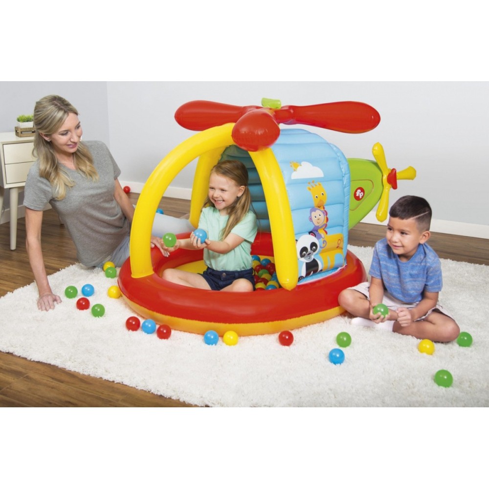 Bestway 93538 Fisher-Price Veľký Nafukovací Vrtulník s loptičkami 25ks