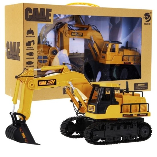 JOKO RC Bager na diaľkové ovládanie so zvukom 34cm 2,4GHz, žltý