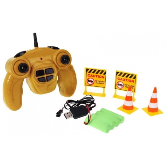 JOKO RC Bager na diaľkové ovládanie so zvukom 34cm 2,4GHz, žltý