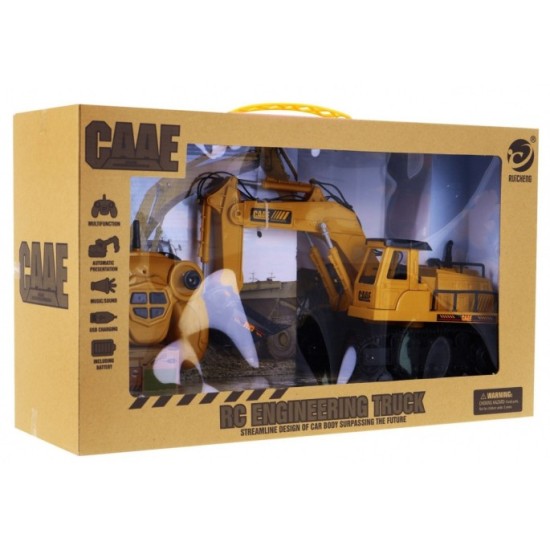 JOKO RC Bager na diaľkové ovládanie so zvukom 34cm 2,4GHz, žltý