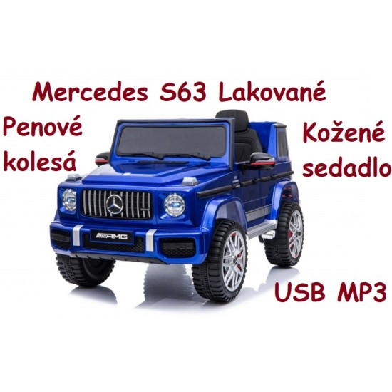 JOKO Elektrické autíčko Mercedes G63, Lakované, kožené sedadlo, penové kolesá, USB, MP3, modré