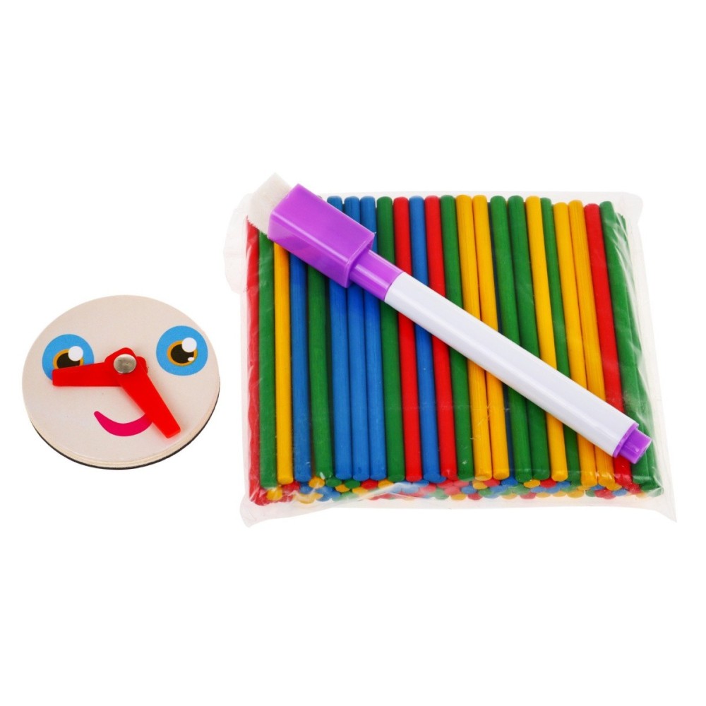 JOKO Drevená tabuľa Obojstranná, skladacia pre deti na UČENIE + Magnetické Puzzle 2v1 + Magnetické Hodiny
