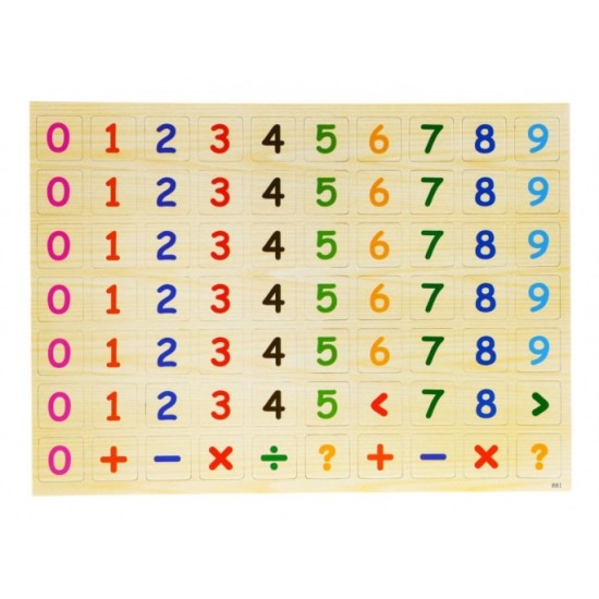 JOKO Drevená tabuľa Obojstranná, skladacia pre deti na UČENIE + Magnetické Puzzle 2v1 + Magnetické Hodiny