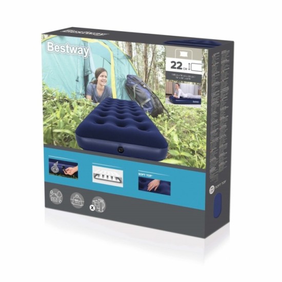 Bestway 67000 Nafukovací Matrac, posteľ 185 cm x 76 cm, modrá