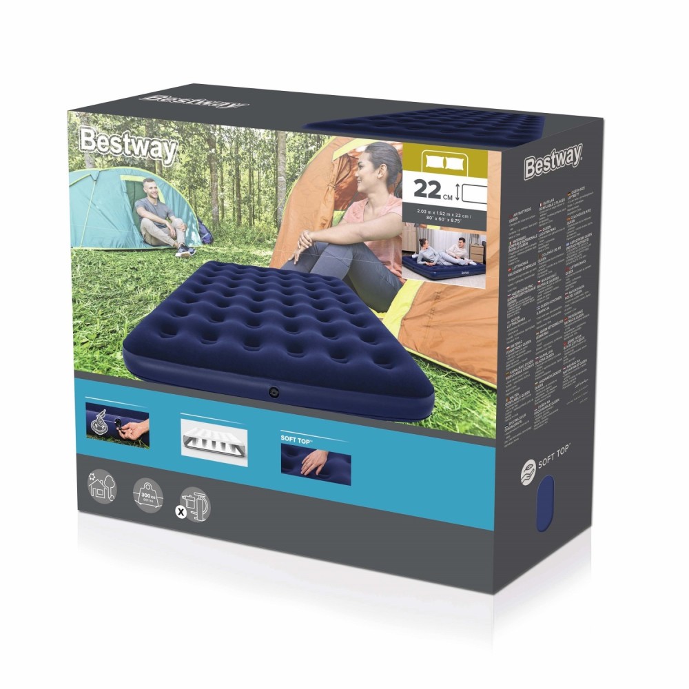 BESTWAY 67003 Nafukovací matrac, posteľ pre 2 osoby 203x152x22cm, modrá