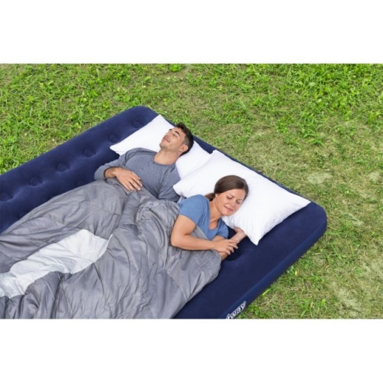 Bestway 67004 Nafukavací matrac, posteľ pre 2 osoby Velvet KING 203 cm x 182 cm, modrý