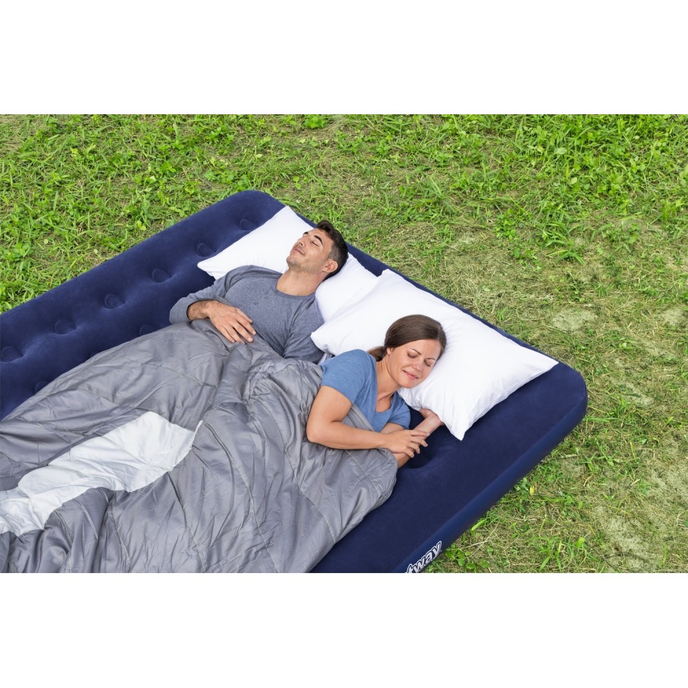 Bestway 67004 Nafukavací matrac, posteľ pre 2 osoby Velvet KING 203 cm x 182 cm, modrý