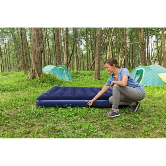 Bestway 67004 Nafukavací matrac, posteľ pre 2 osoby Velvet KING 203 cm x 182 cm, modrý