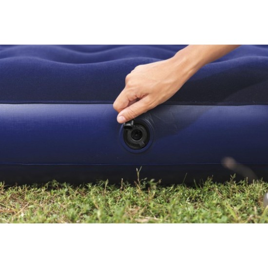 Bestway 67374 Nafukovacia semišová dvojposteľ Air Bed Klasik King 203 x 152 x 22 cm + pumpa + nafukovacie vankúše 2ks, modrá