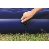 Bestway 67374 Nafukovacia semišová dvojposteľ Air Bed Klasik King 203 x 152 x 22 cm + pumpa + nafukovacie vankúše 2ks, modrá