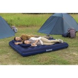 Bestway 67374 Nafukovacia semišová dvojposteľ Air Bed Klasik King 203 x 152 x 22 cm + pumpa + nafukovacie vankúše 2ks, modrá