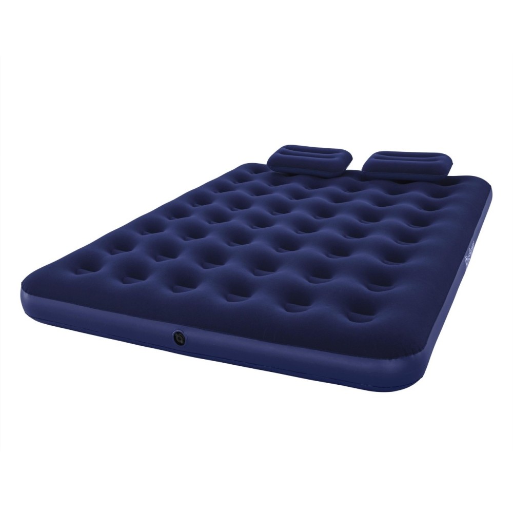 Bestway 67374 Nafukovacia semišová dvojposteľ Air Bed Klasik King 203 x 152 x 22 cm + pumpa + nafukovacie vankúše 2ks, modrá