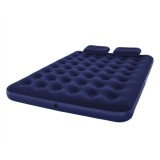 Bestway 67374 Nafukovacia semišová dvojposteľ Air Bed Klasik King 203 x 152 x 22 cm + pumpa + nafukovacie vankúše 2ks, modrá