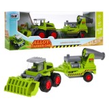 JOKO Kovový Traktor, Poľnohospodársky Nakladač + Náves s postrekovačom do sadov 28cm