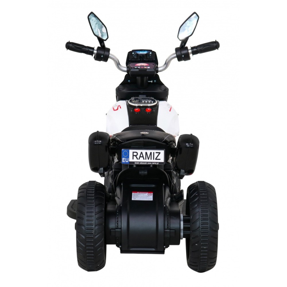 JOKO Elektrická motorka Fast Tourist 83cm, kožené sedadlo, biela