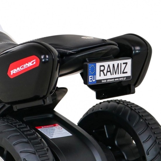 JOKO Elektrická motorka Fast Tourist 83cm, kožené sedadlo, biela