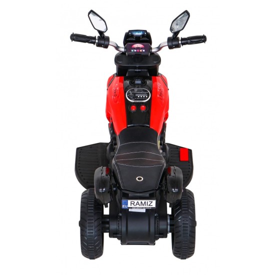 JOKO Elektrická motorka Fast Tourist 83cm, kožené sedadlo, červená