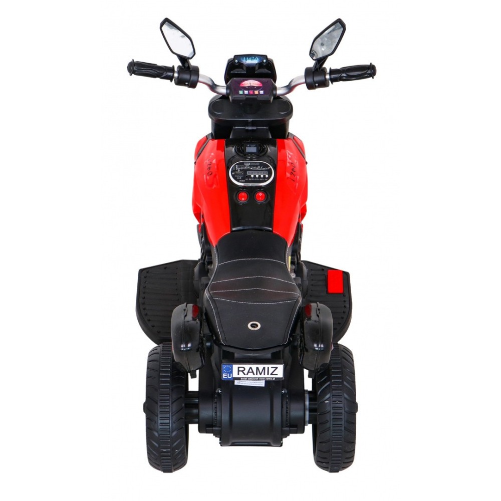 JOKO Elektrická motorka Fast Tourist 83cm, kožené sedadlo, červená