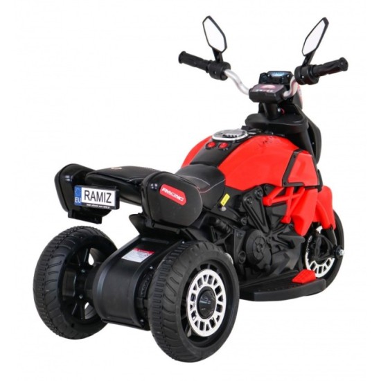 JOKO Elektrická motorka Fast Tourist 83cm, kožené sedadlo, červená