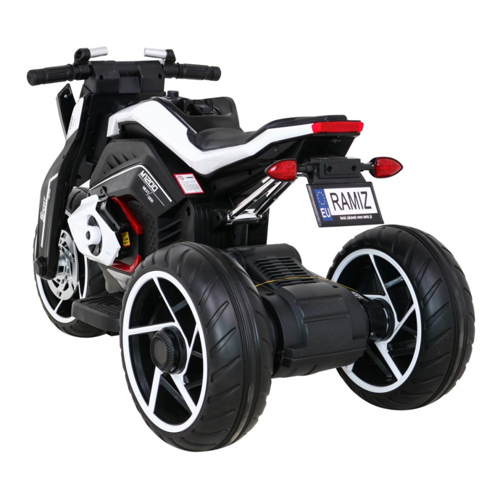 JOKO Elektrická motorka Future 109cm, penové kolesá, biela