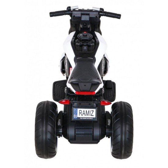 JOKO Elektrická motorka Future 109cm, penové kolesá, biela