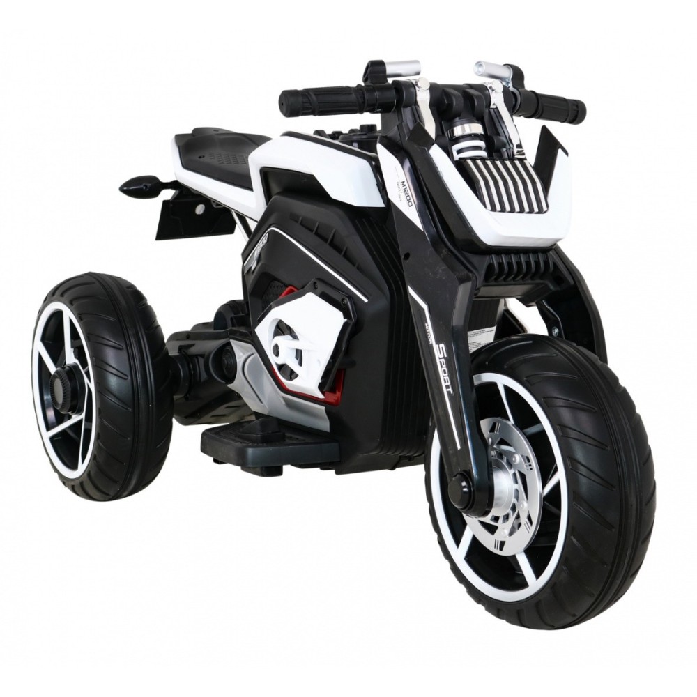JOKO Elektrická motorka Future 109cm, penové kolesá, biela