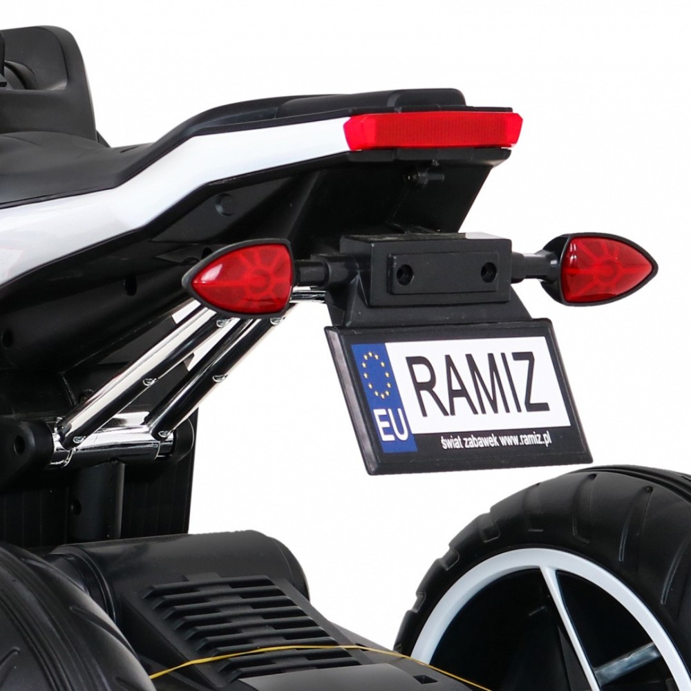 JOKO Elektrická motorka Future 109cm, penové kolesá, biela