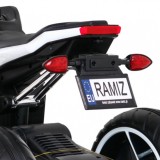 JOKO Elektrická motorka Future 109cm, penové kolesá, biela